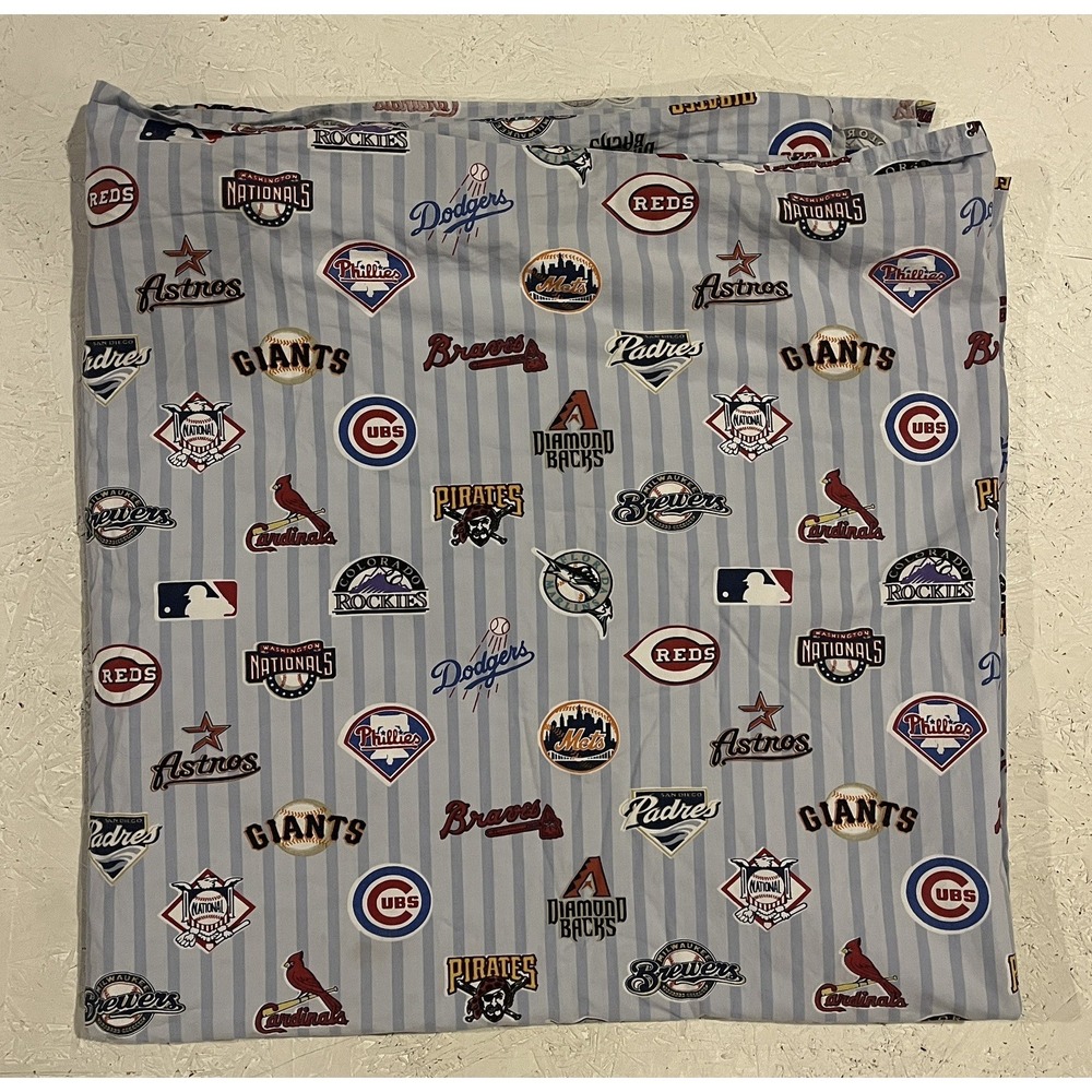 Pottery Barn Teen FULL Flat‎ Sheet National MLB League Baseball Sports